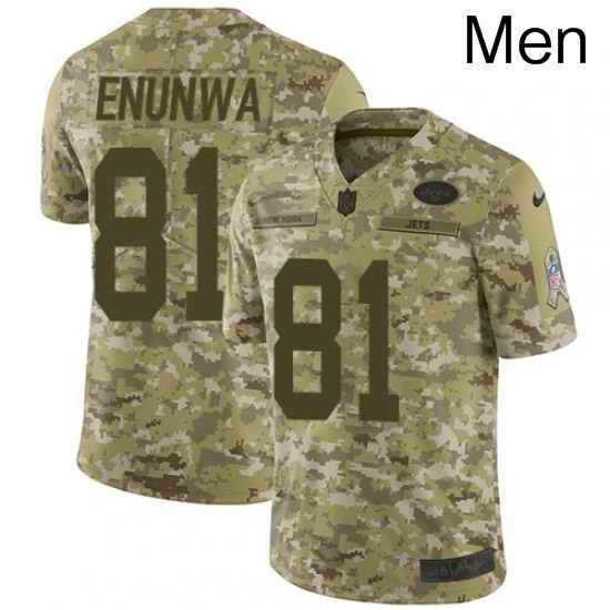 Mens Nike New York Jets 81 Quincy Enunwa Limited Camo 2018 Salute to Service NFL Jersey
